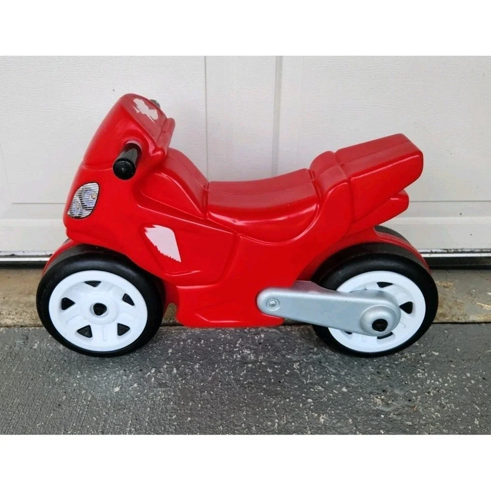 Vtg Little Tikes Step 2 Red Motorcycle Toddler Ride On Toy Indoor Outdoor Bike